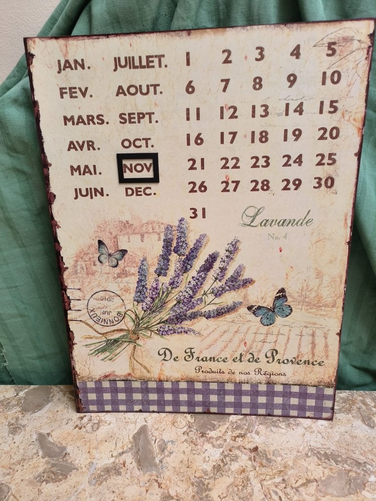 Kalender in het Frans op een email bord, Antiquités & Art, Antiquités | Email, Enlèvement