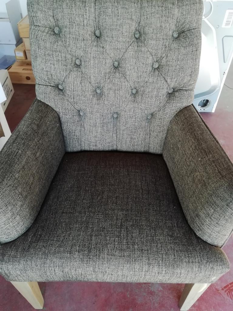 Grijs-bruine fauteuil, Huis en Inrichting, Ophalen, Stof