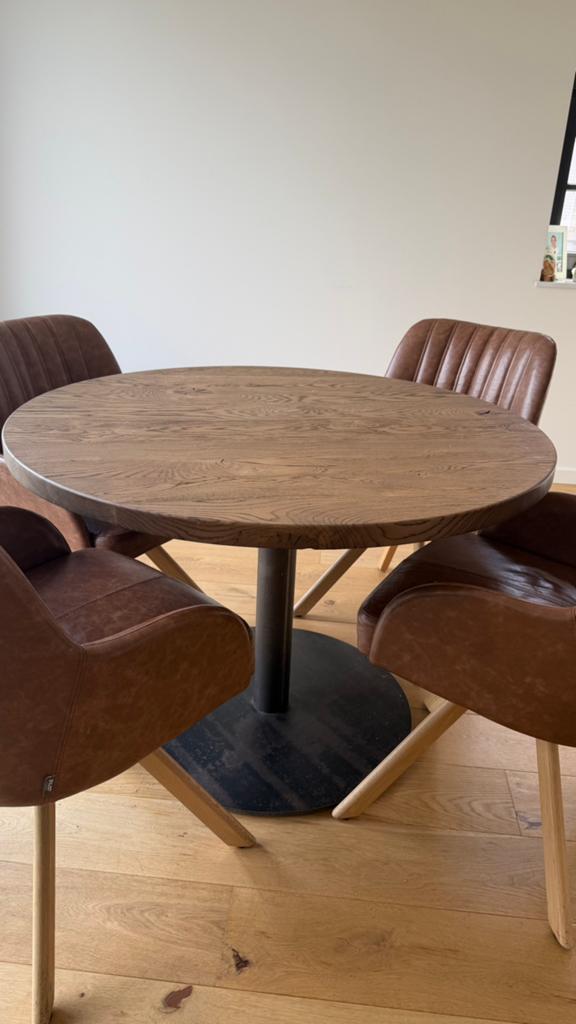Tafel met 4 stoelen, Ophalen, Zo goed als nieuw, Metaal