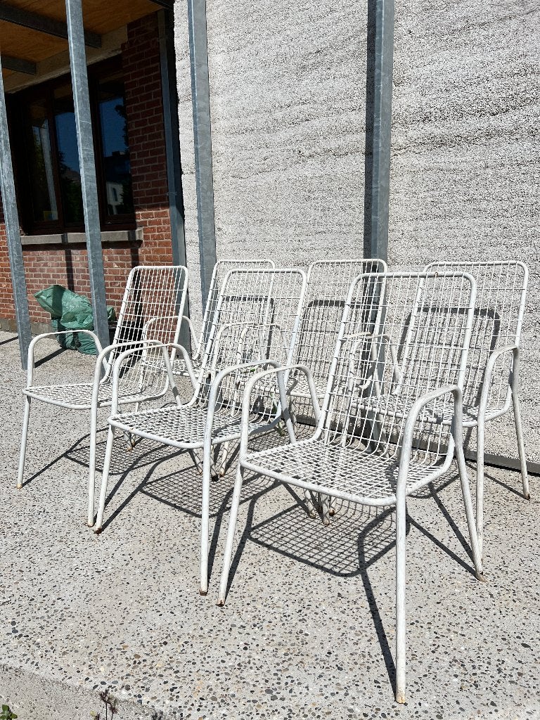 6 x EMU Rio tuinstoelen hoge rug, Tuin en Terras, Tuinstoelen, Gebruikt, Metaal, Stapelbaar, Ophalen