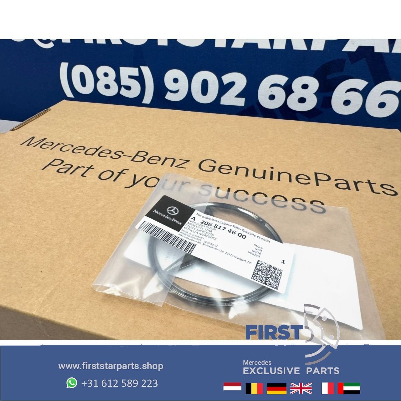 W206 STER Kofferbak LOGO achterklep EMBLEEM zwart W176 W117, Auto-onderdelen, Gebruikt, -, Ophalen of Verzenden, -