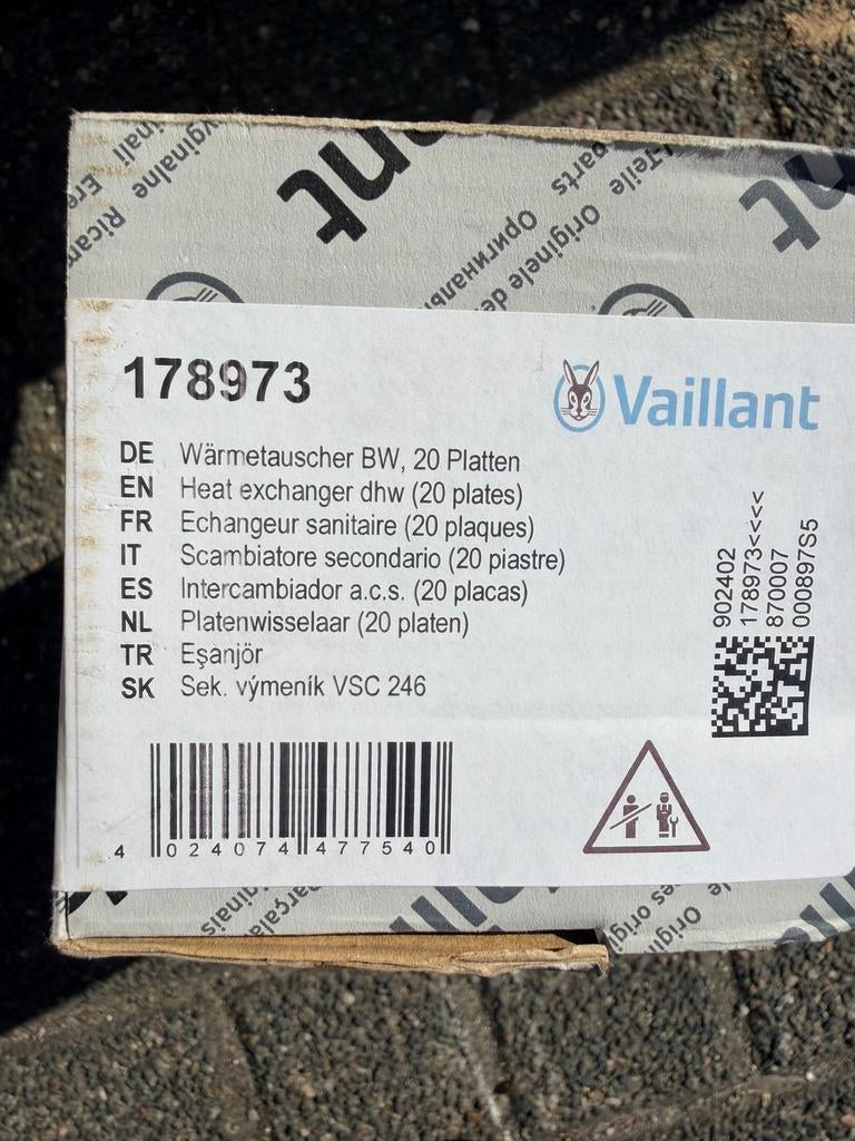 Vaillant echangeur sanitaire 20 placque ecotec pro,plus, Ophalen of Verzenden, Zo goed als nieuw