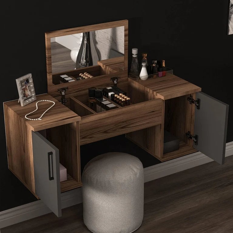 kaptafel zwevend met spiegel en lade nieuw in doos, Enlèvement, Neuf