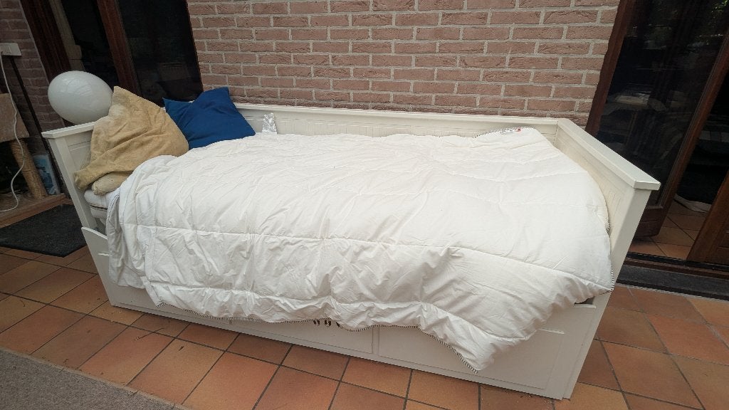Canapé-lit double Hemnes Ikea, Enlèvement, Utilisé, 200 cm, Blanc