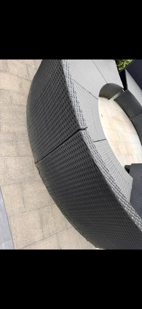 Compleet loungeset rond met parasol, Tuin en Terras, Ophalen, Zo goed als nieuw, Loungeset