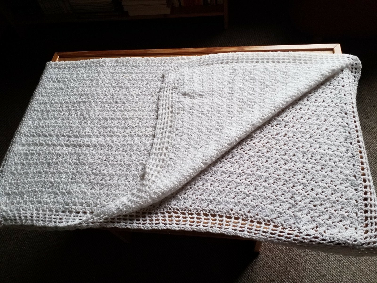 Handgemaakte plaid, Nieuw, Ophalen of Verzenden, Handgemaakt, Wit