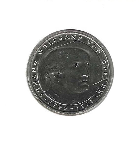 Duitsland, 5 Mark 1982D, 150th Ann Death of J.W. von Goethe., Ophalen of Verzenden, Duitsland, Losse munt