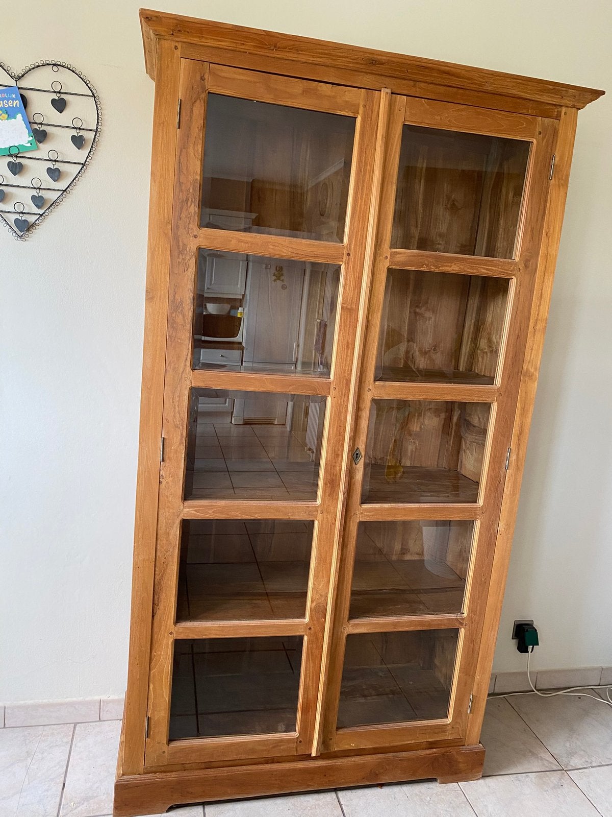 Vitrinekast teak, Teck, Avec porte(s), 25 à 50 cm, 100 à 150 cm