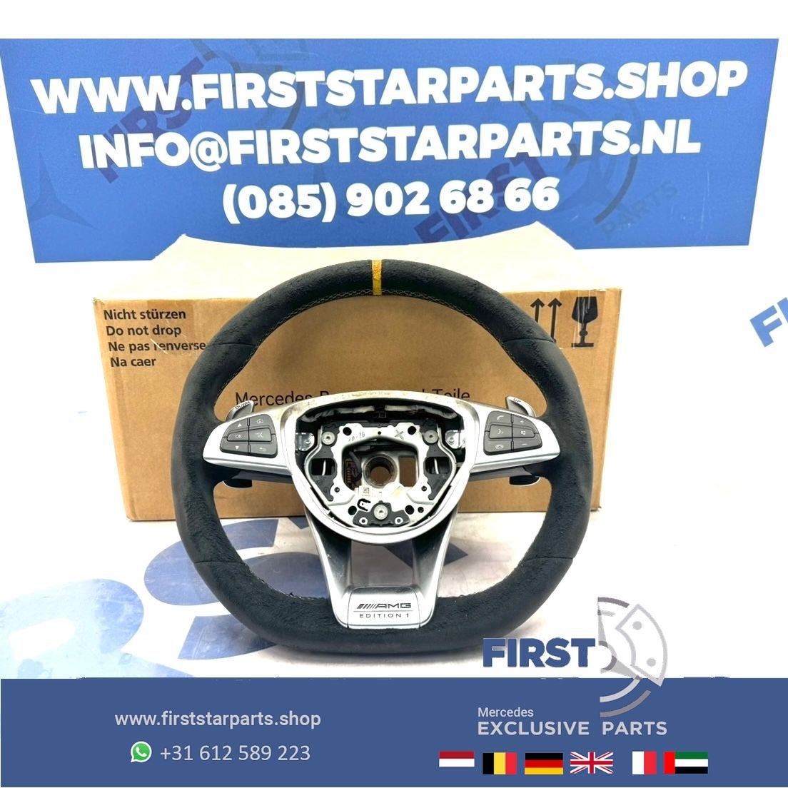 W205 C63 W253 GLC63 AMG STUUR EDITION 1 GELE STIK C GLC 63 K, Utilisé, -, -, Enlèvement ou Envoi