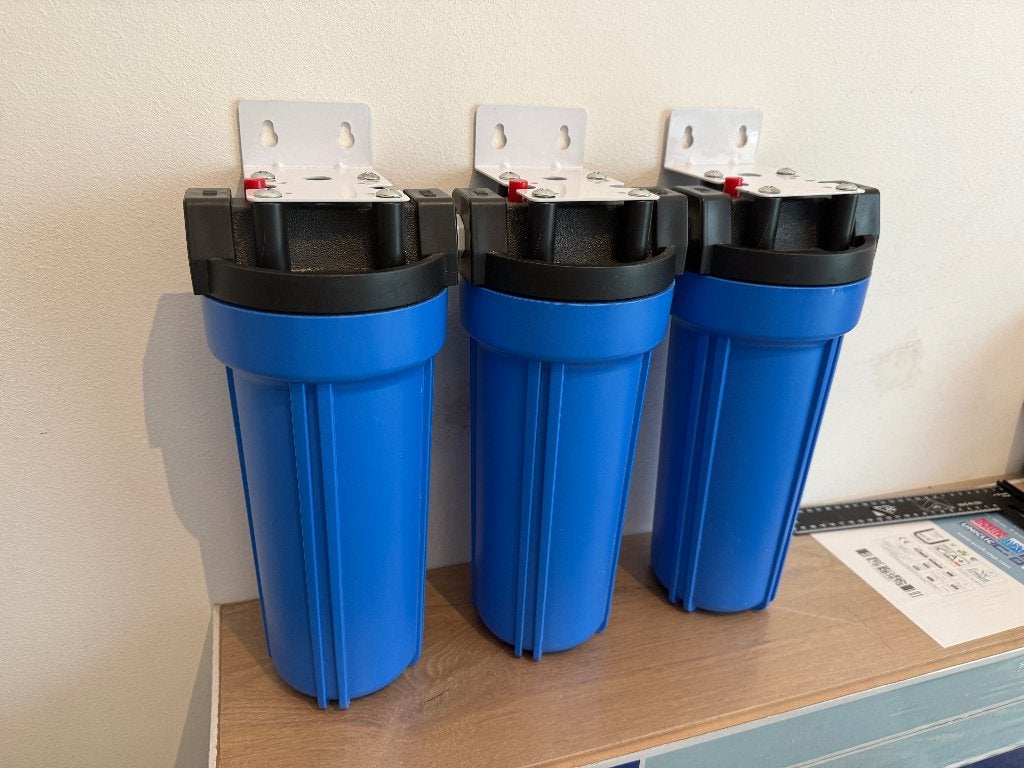Set van 10” waterfilterhouders + steunen + koperen, Ophalen of Verzenden, Nieuw