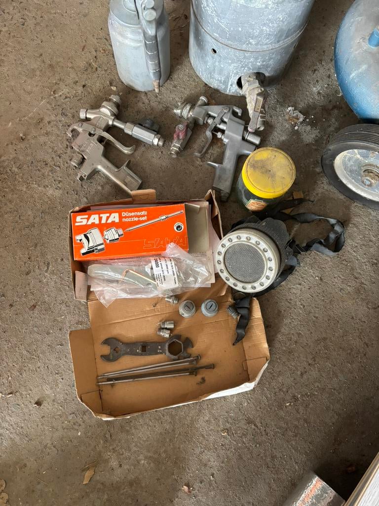 Compressor met toebehoren., Ophalen, Gebruikt, Verfspuit of Verfpomp