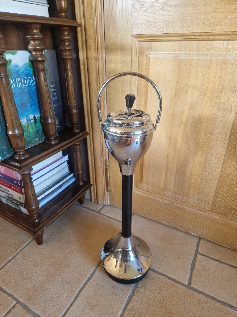 Vintage staande asbak chroom, Antiek en Kunst, Ophalen of Verzenden