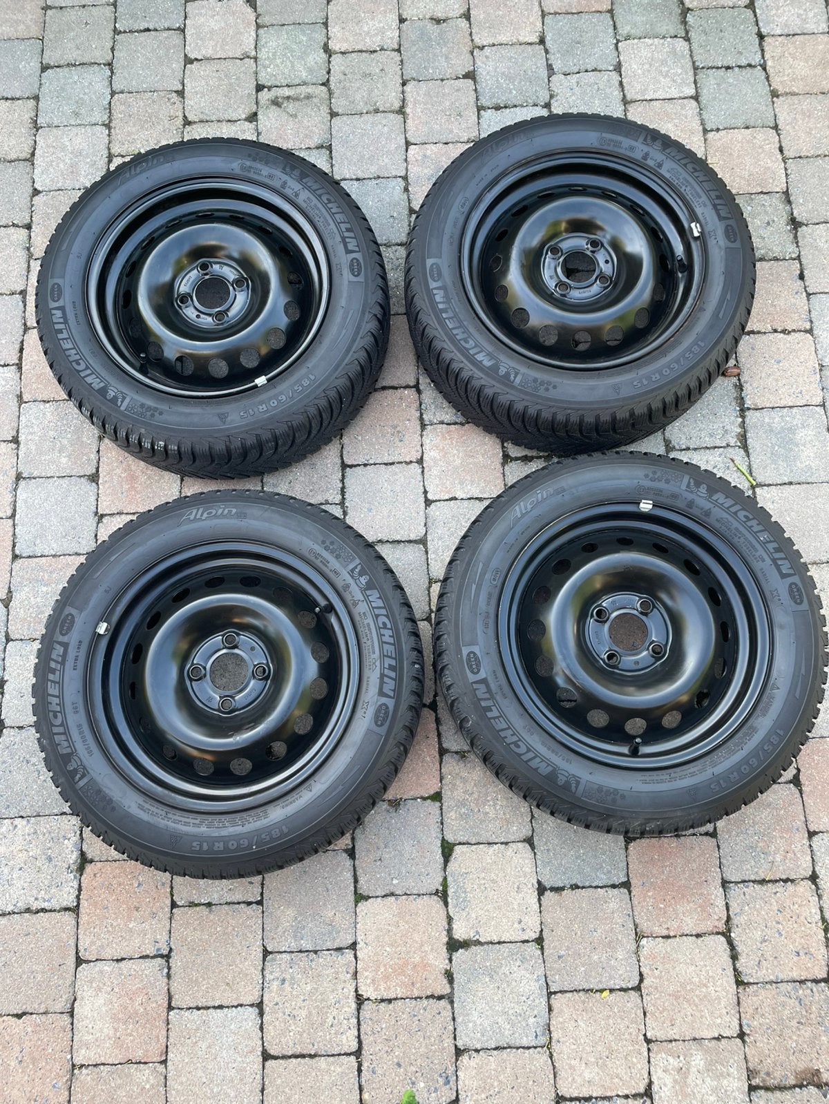 185/60r15 winterbanden michelin 4x100 opel corsa, Ophalen, Winterbanden