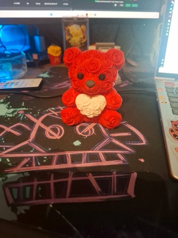 Rode Rozenbeer 3d print, Ophalen of Verzenden, Nieuw, Filament