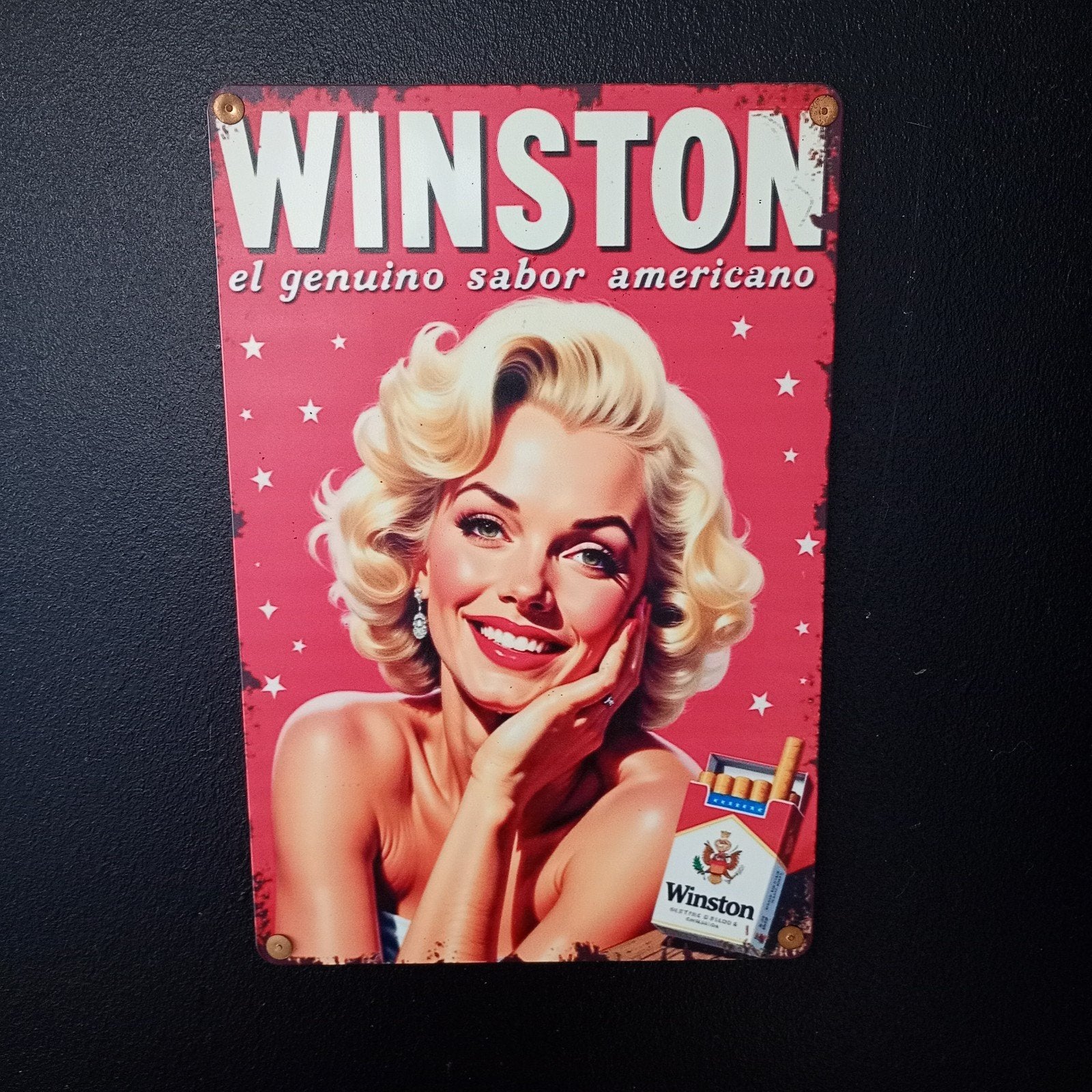 wandbord in blik 20x30 Marilyn Monroe, Ophalen