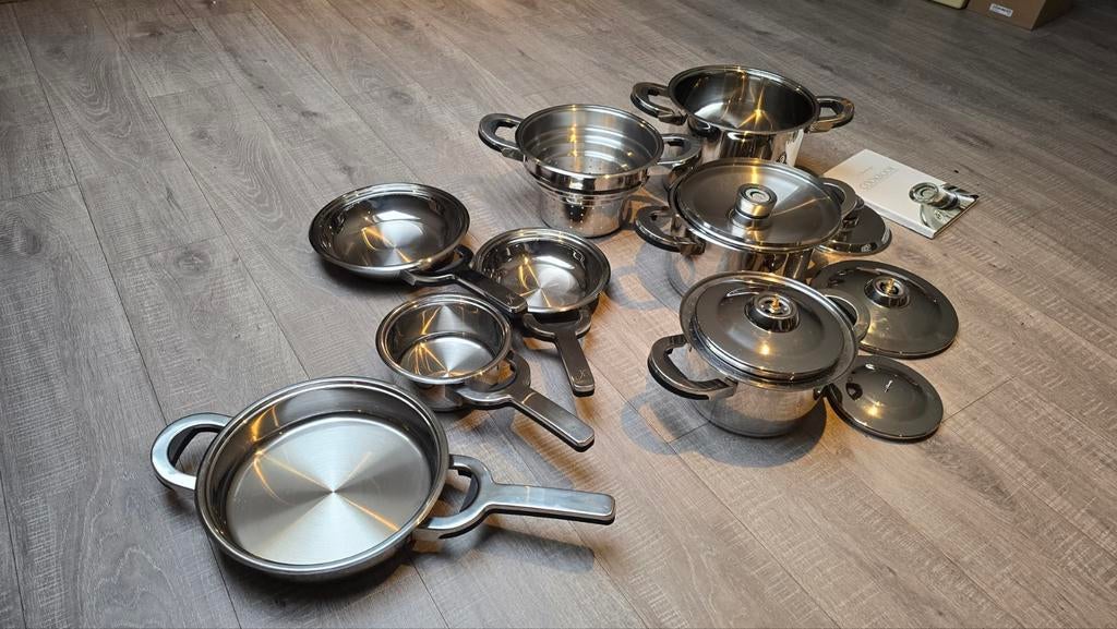 TFK Berghoff potten en pannenset, Huis en Inrichting, Keuken | Potten en Pannen, Ophalen, Overige materialen, Nieuw, Pannenset