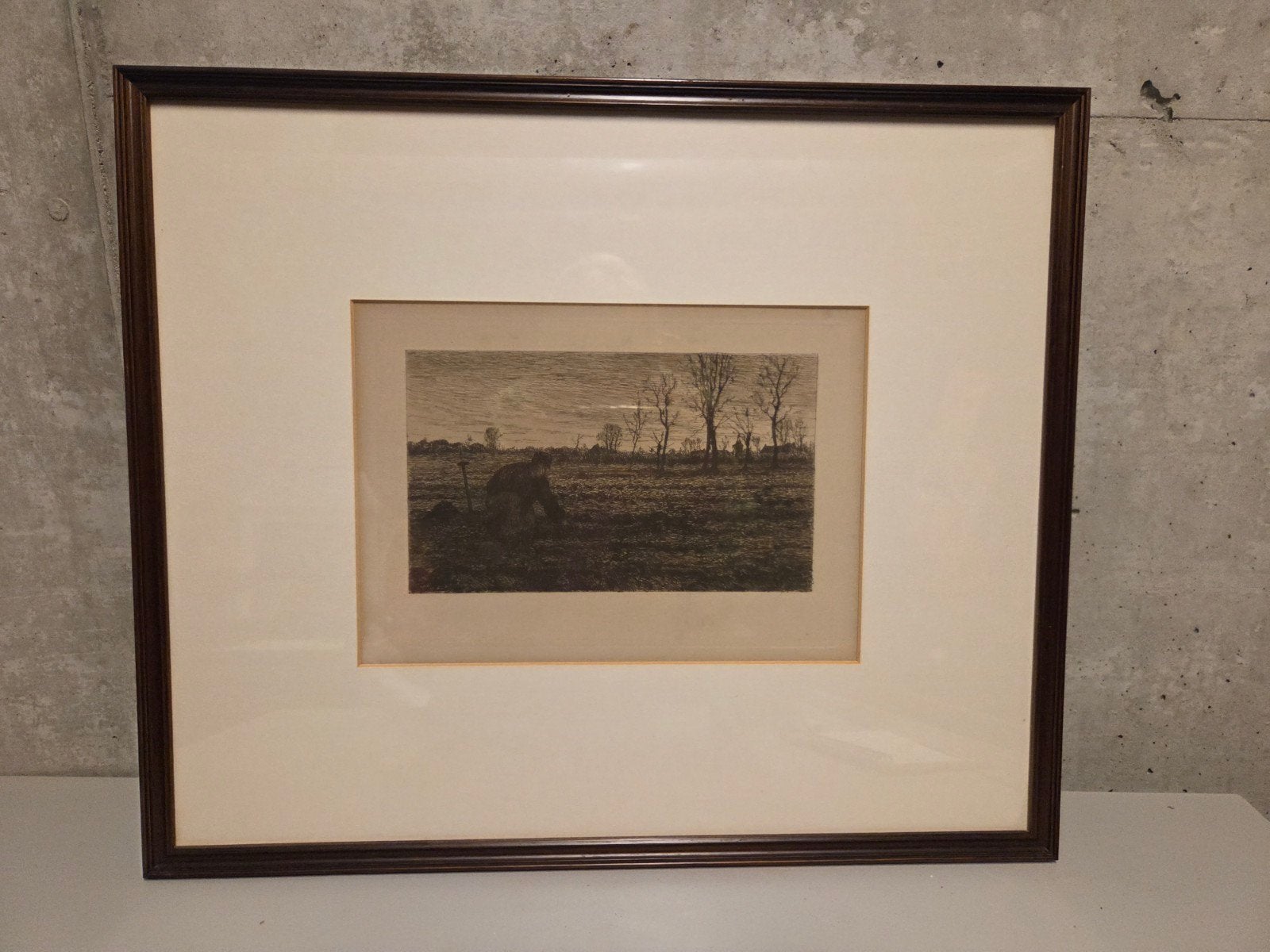 Gravure herfstig tafereel, Enlèvement, Gravure