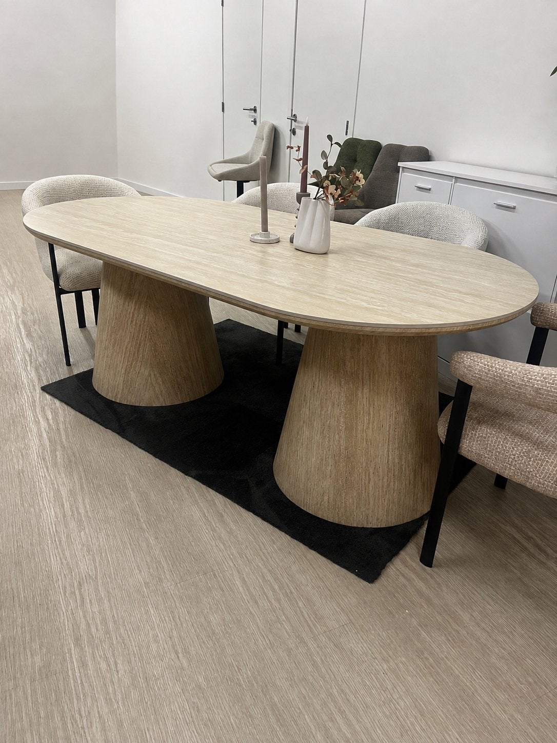 Eettafel 200x100cm met zwaar keramisch tafelblad, Huis en Inrichting, Ophalen