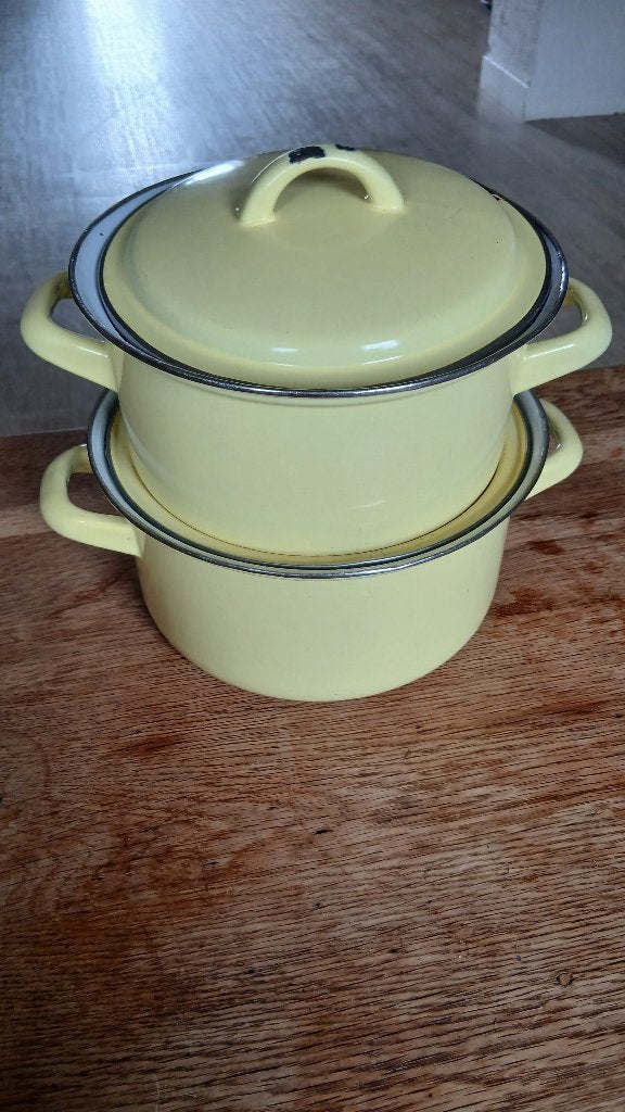 Casseroles vintage, Maison & Meubles, Cuisine | Casseroles & Poêles, Enlèvement, Utilisé, Émail, Casserole