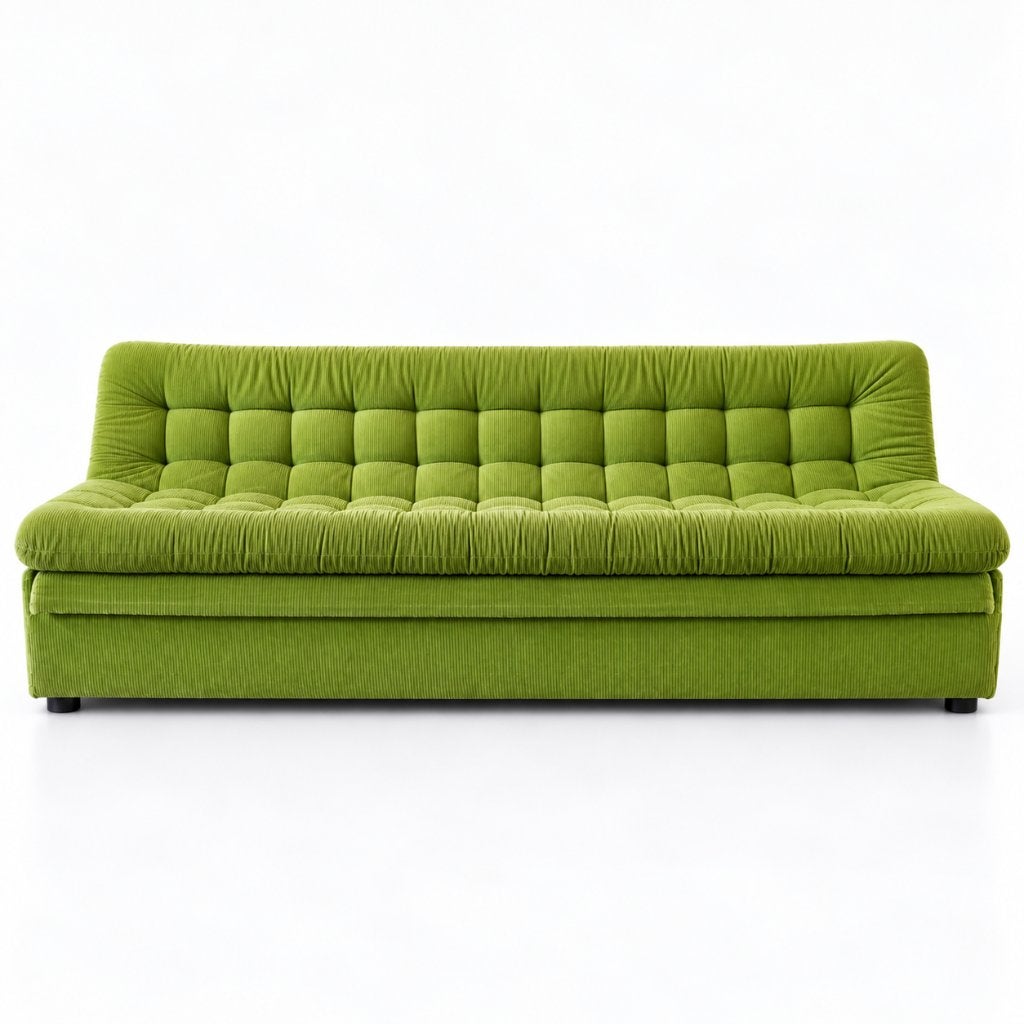 Vintage design bank jaren '60 '70 groen fluweel retro, Verzenden