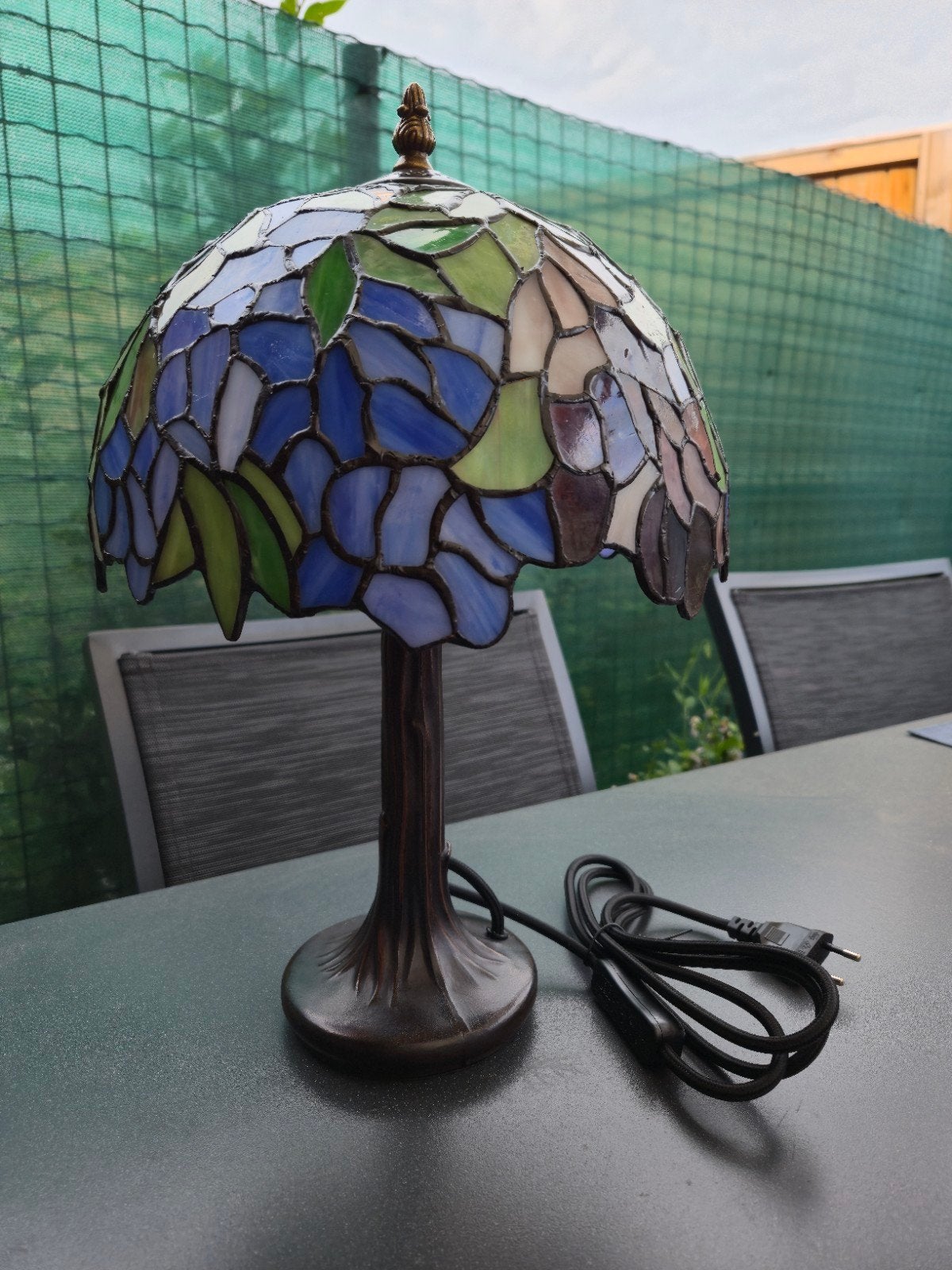 prachtige glas in lood blauwe tiffany styl lamp, Ophalen, Glas