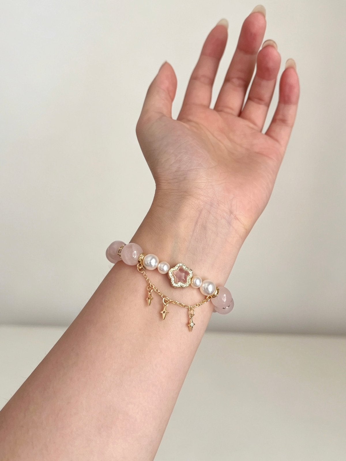 Handmade Rose Quartz Bracelet, Enlèvement, Comme neuf