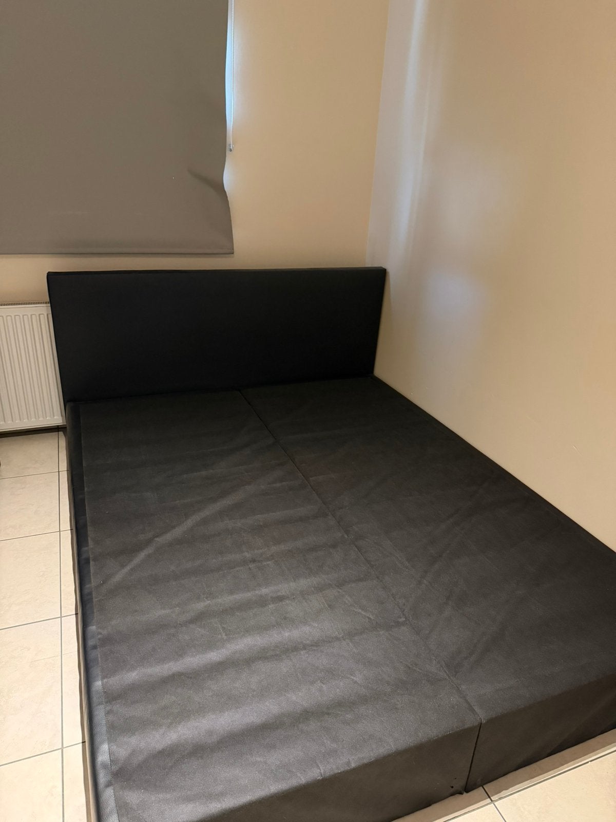 Zwart tweepersoonsbed 160  200 cm – Zeer nette staat, Ophalen, Gebruikt, Zwart, Tweepersoons