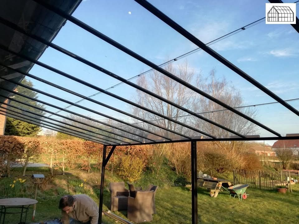 Auvent de terrasse fer forgé, Tuin en Terras, Kassen, Glas, Ophalen, Staal, Kweekkas