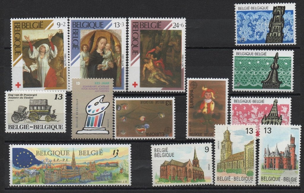 Timbres belges années complètes 1989 à 1995, Autre, Non oblitéré, Non oblitéré, Sans enveloppe