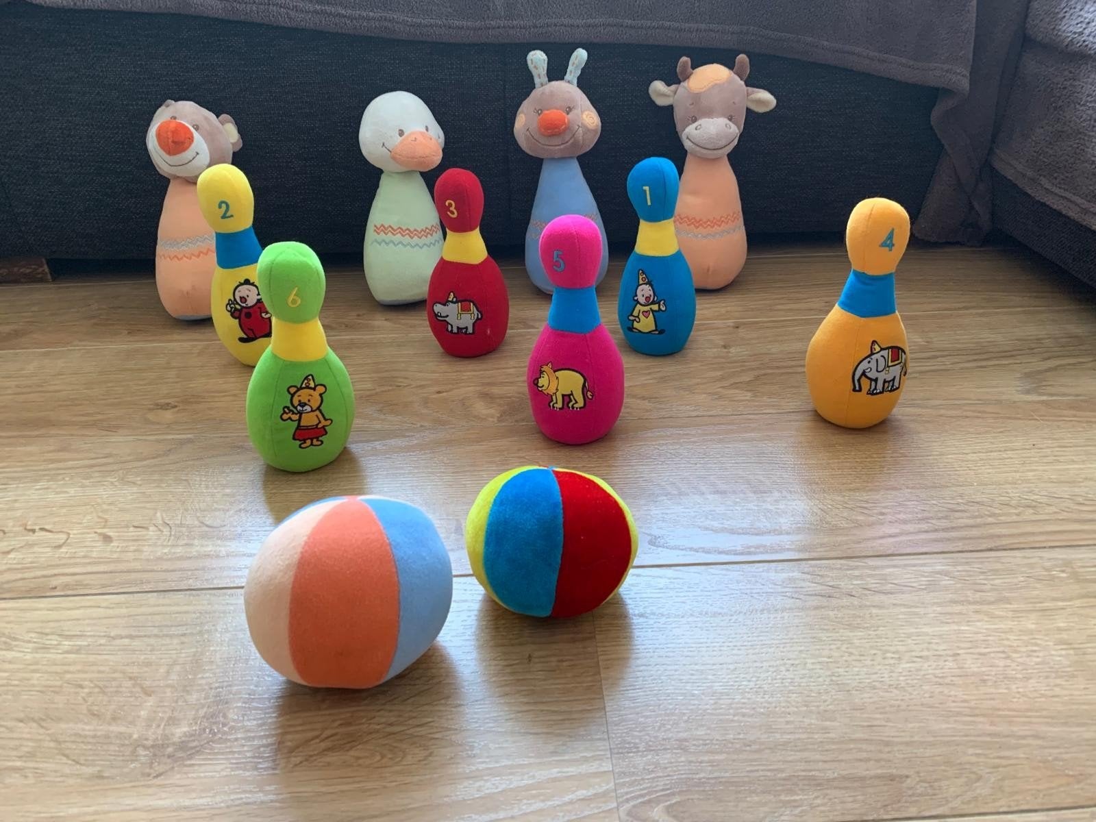 Bowling bumba en dieren met knuffels en bumba valies, Ophalen
