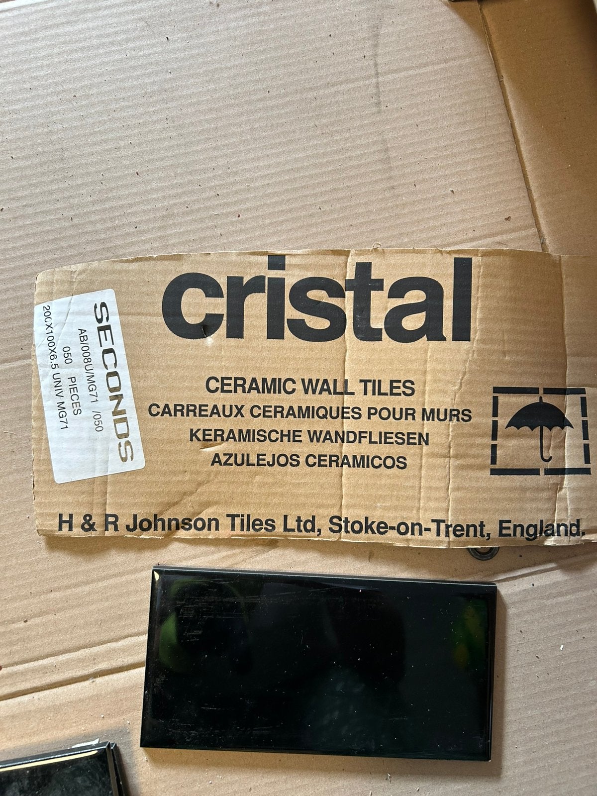 23 keramische wandtegels plint tegels glanzend zwart, Carrelage mural, 20 à 40 cm, Comme neuf, Céramique