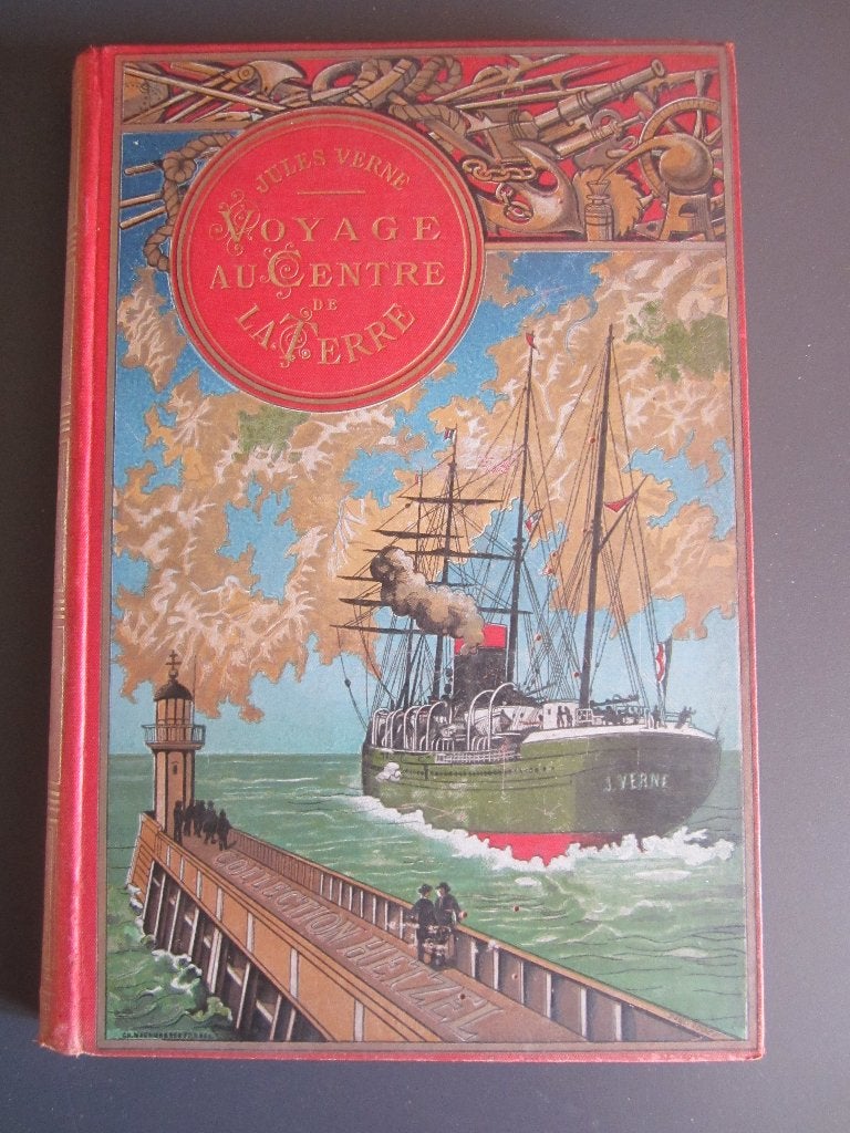 Ancien Jules Verne "Voyage au centre de la Terre" HETZEL, Ophalen of Verzenden, Jules Verne