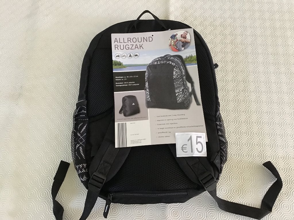 NIEUWE allround rugzak van 15 liter voor 15 euro, Handtassen en Accessoires, Ophalen of Verzenden, Nieuw
