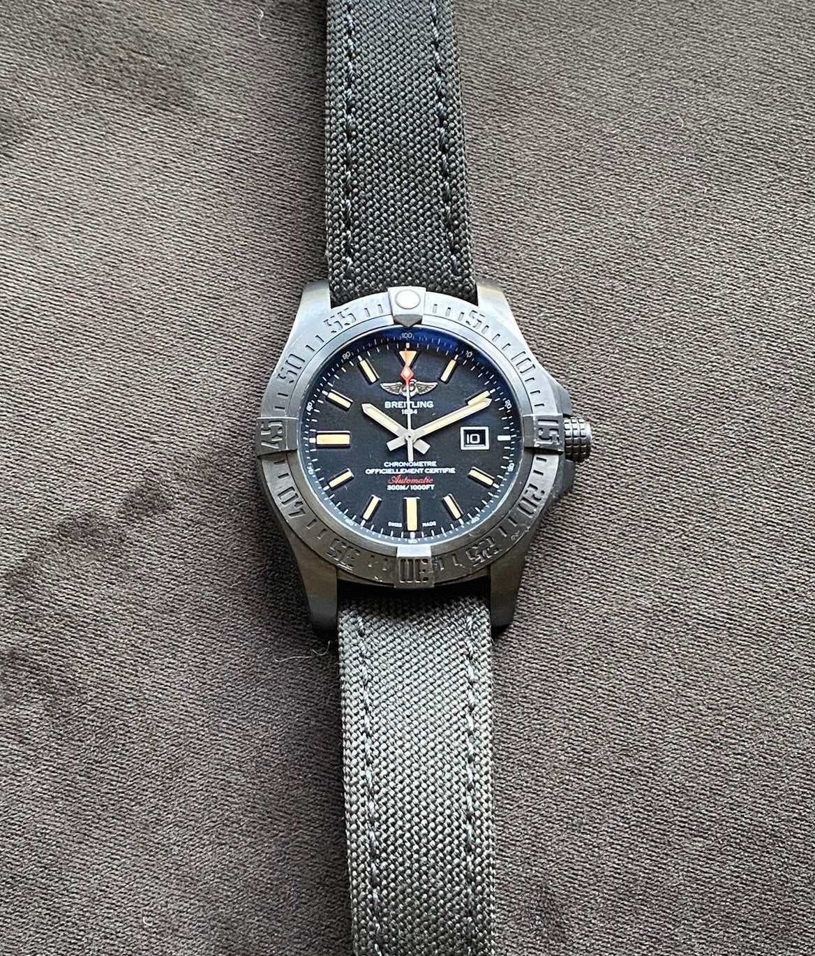 Breitling Aviator Blackbird 48 MM Herenhorloge, Handtassen en Accessoires, Ophalen of Verzenden, Zo goed als nieuw, Breitling