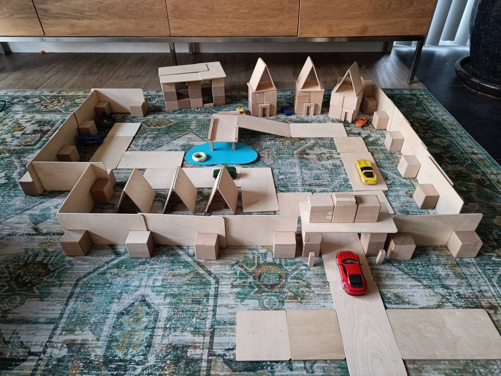Just Blocks houten blokken, Ophalen, Zo goed als nieuw