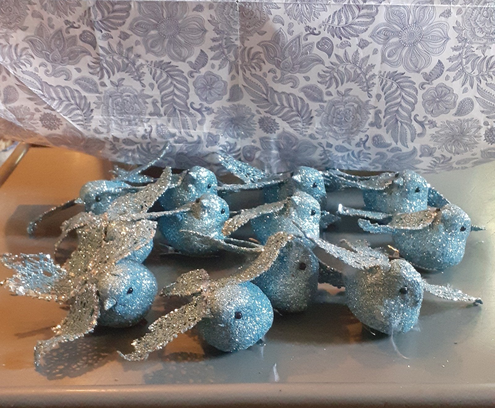 12 oiseaux bleu scintillante déco sapin de Noël, Divers, Enlèvement ou Envoi