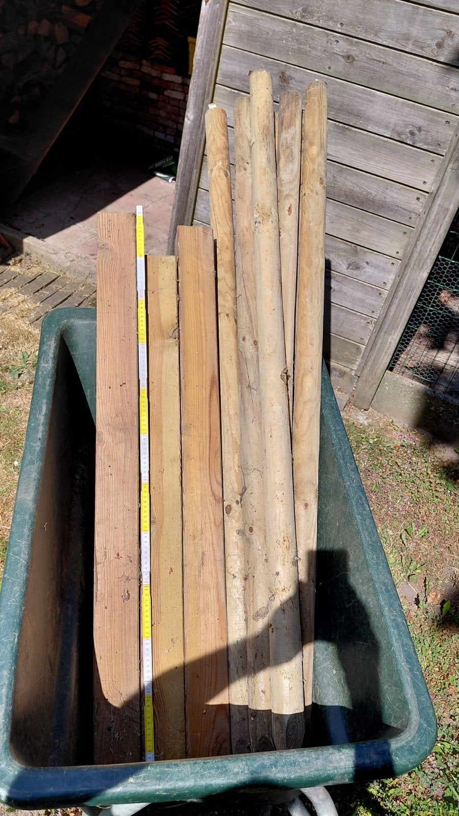 8x houten ronde palen 3€st, Ophalen, Palen