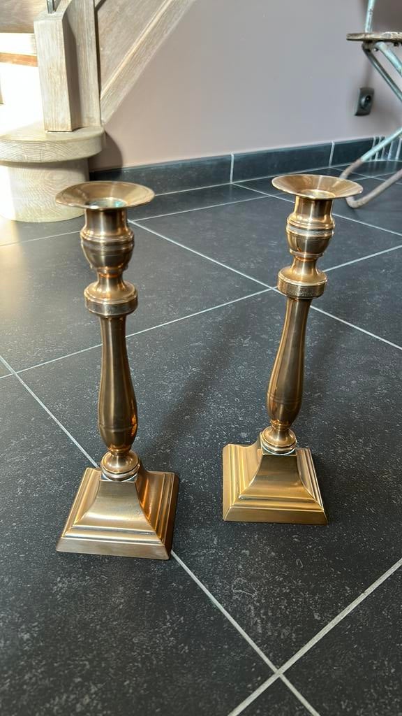 Kandelaars koperkleur, Antiek en Kunst, Ophalen, Koper of Brons