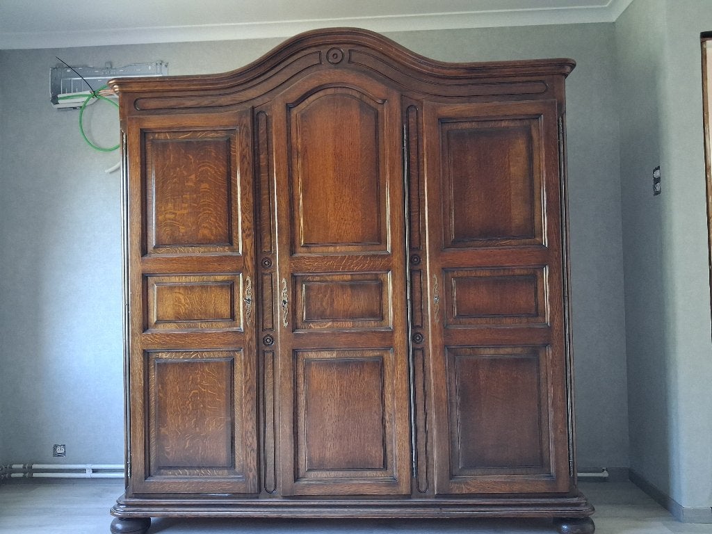 Eiken ( of kerselaar?) kleerkast, Avec porte(s), 150 à 200 cm, Utilisé, Chêne