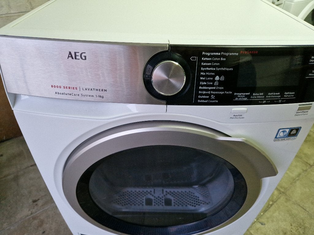 AEG droger 9kg warmtepomp A ++.. 8000-serie, Elektronische apparatuur, Ophalen, Zo goed als nieuw, Voorlader