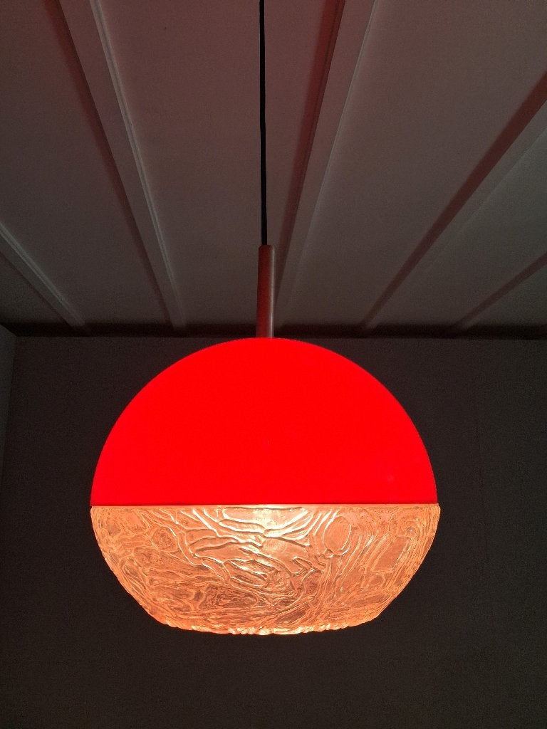 Vintage Space Age Hanglamp, Jaren 70, Ophalen, Kunststof, Gebruikt, Vintage