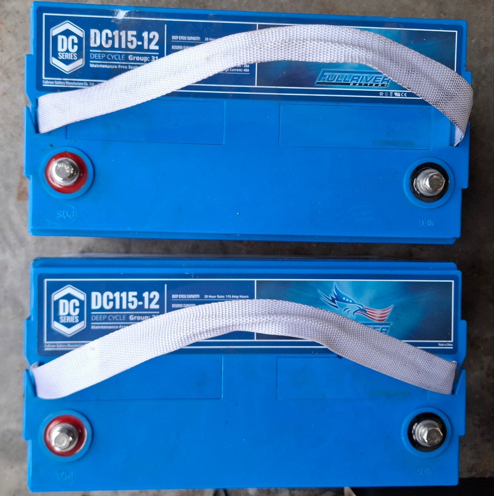 full river agm 115 ah batterijen, Caravans en Kamperen, Ophalen, Gebruikt