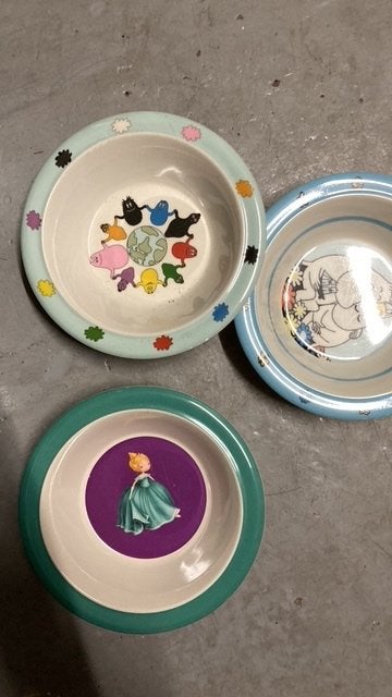 Kinderbordjes Barbapapa, Moomin, prinses, Ophalen of Verzenden, Zo goed als nieuw, Overige typen, Overige merken
