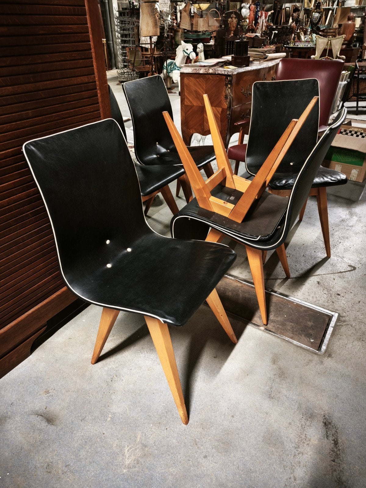 6 vintage eetkamer stoelen G.J. Van Os, Huis en Inrichting, Ophalen, ., ., .
