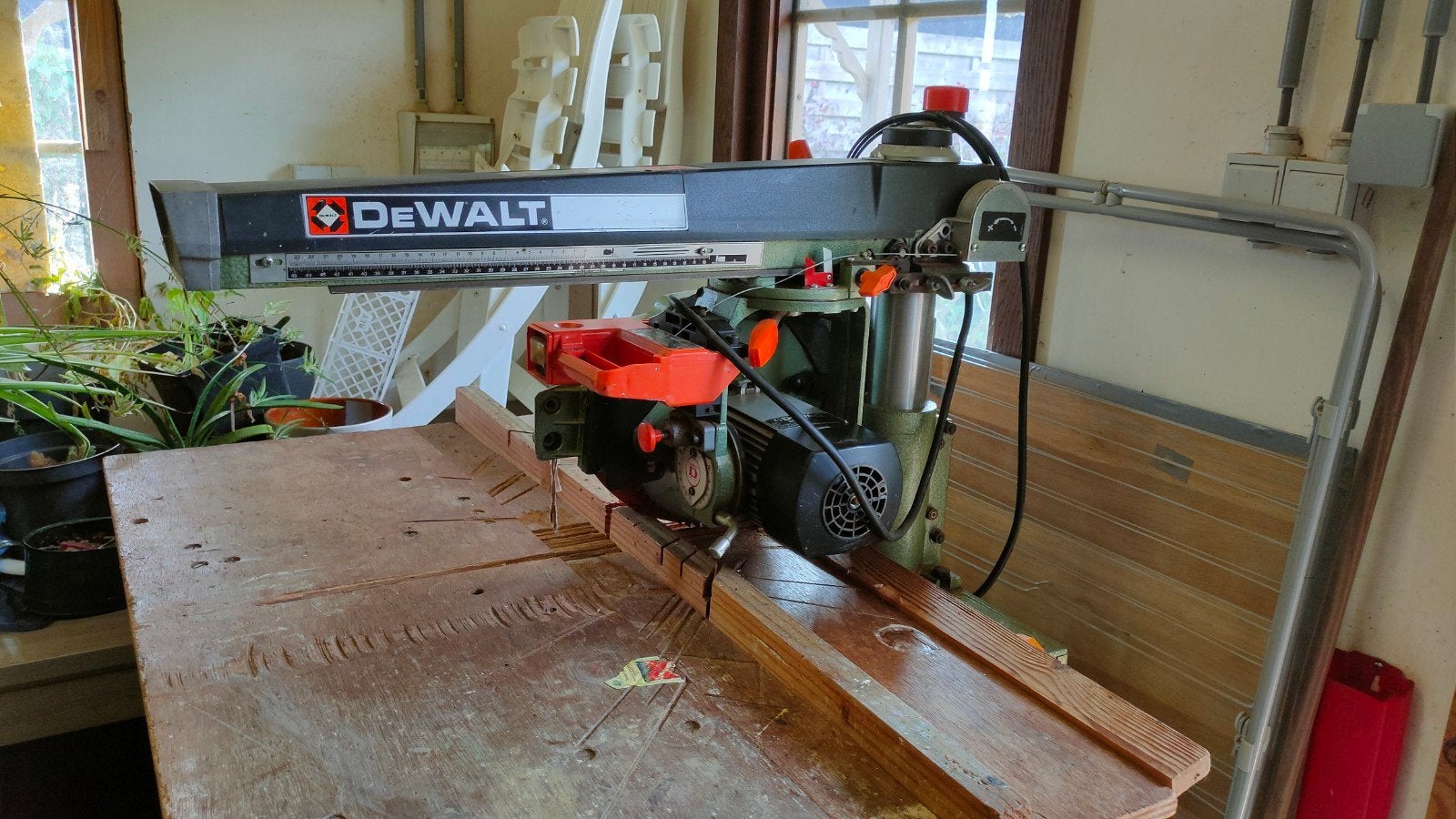 Radiaalzaag DeWALT + 3 Blade, Ophalen, Gebruikt