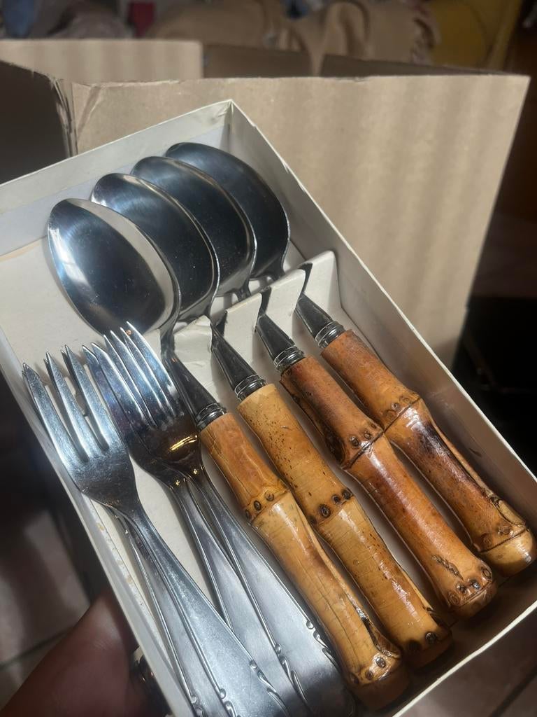 Couverts en Bambou Vintage, Ophalen of Verzenden, Zo goed als nieuw