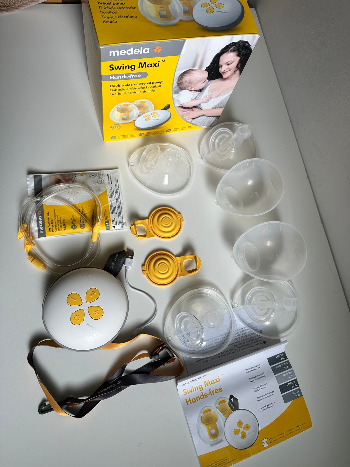 Tire-lait électrique double Maxi Swing presque neuf, Enlèvement ou Envoi, Medela, Fonction vapeur, Comme neuf