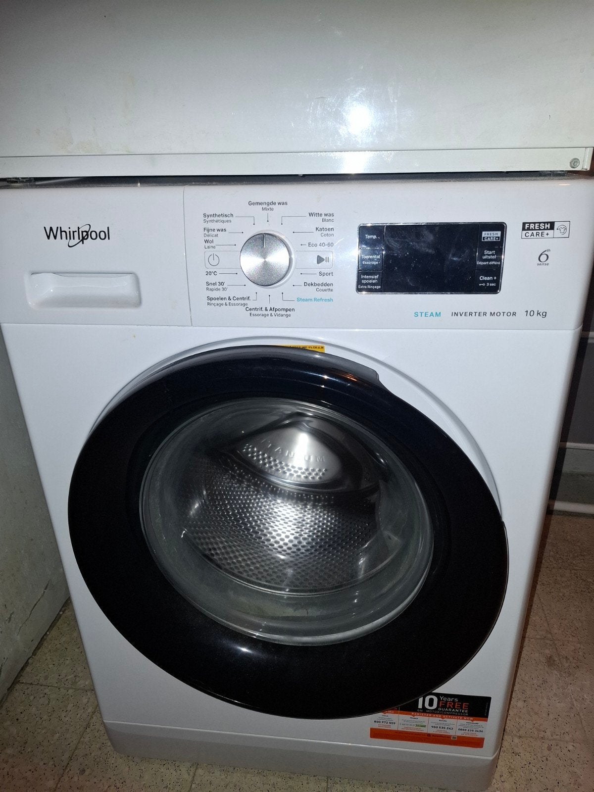 Whirlpool wasmachine 10kg, Ophalen