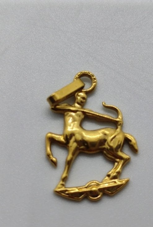 Pendentif zodiaque, Sagittaire, plaqué or pour votre collier, Neuf, Enlèvement ou Envoi, Or, Or