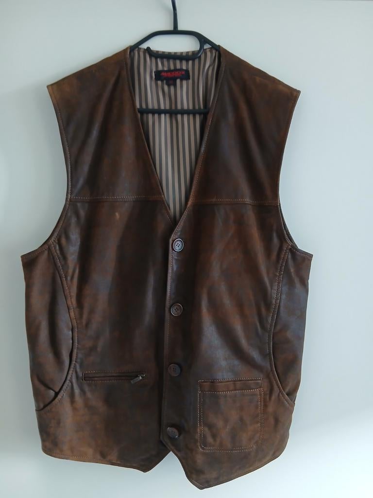 Lederen gilet maat 50 of medium, Ophalen of Verzenden, Maat 48/50 (M)